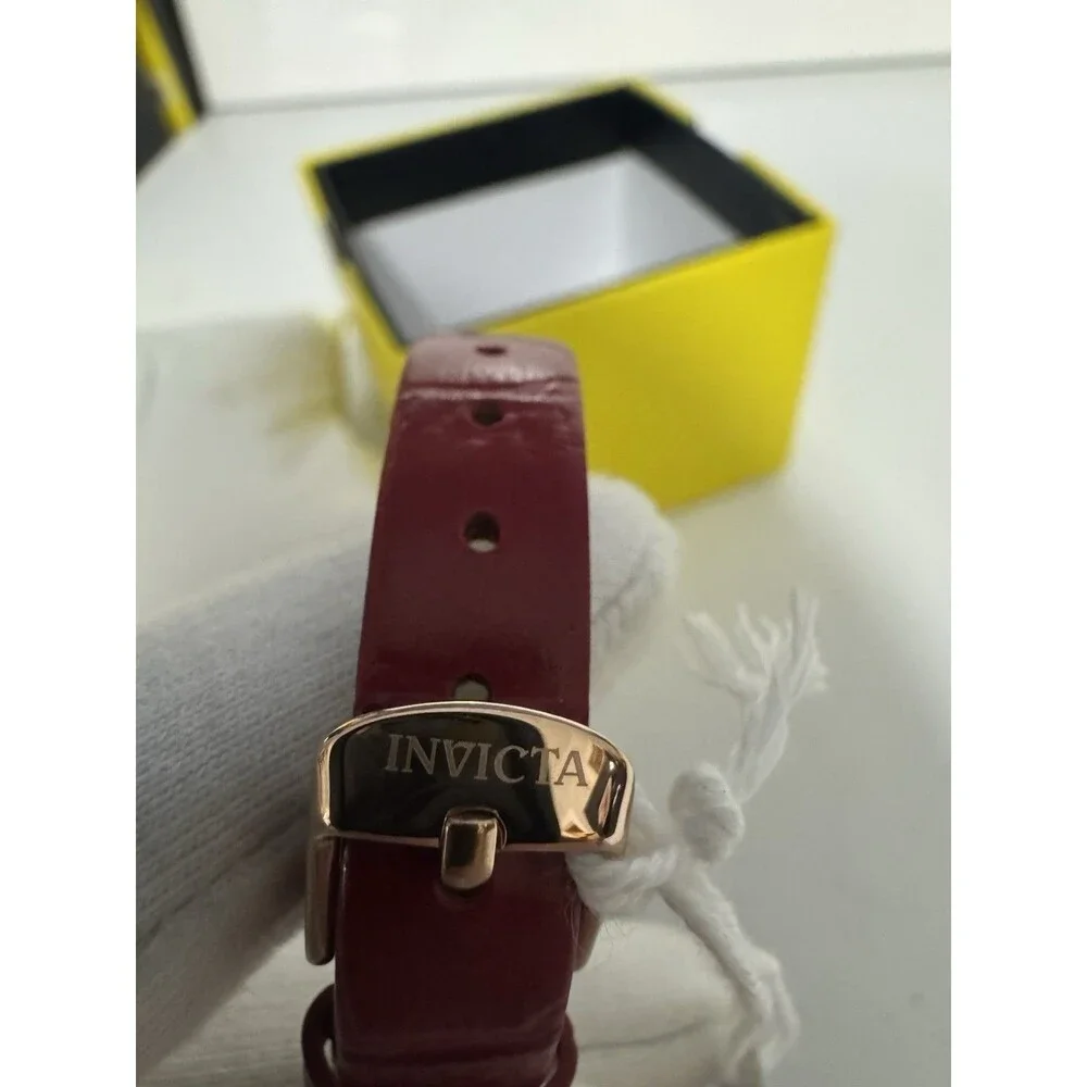 Invicta Celestial Lady 30mm Rose Gold/Pearl Dial Red Leather Band 70348